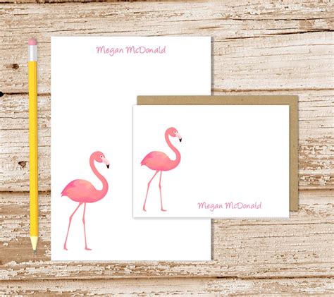 Personalized Flamingo Stationery Set By Celebratelilthings