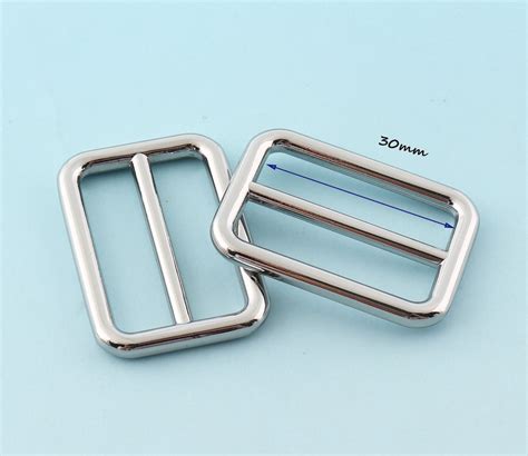 Silver Adjuster Buckle 6pcs 30mm Metalalloy Slide Belt Buckle Etsy
