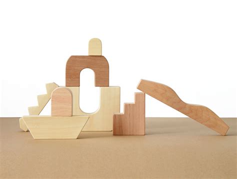 Architectural Natural Wooden Blocks Minimalist Modern Etsy