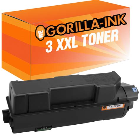 3 x black toner cartridge compatible with hp laserjet 1160 1320. 3x Toner XXL für Kyocera TK-1160 TK1160 TK 1160 Ecosys P ...