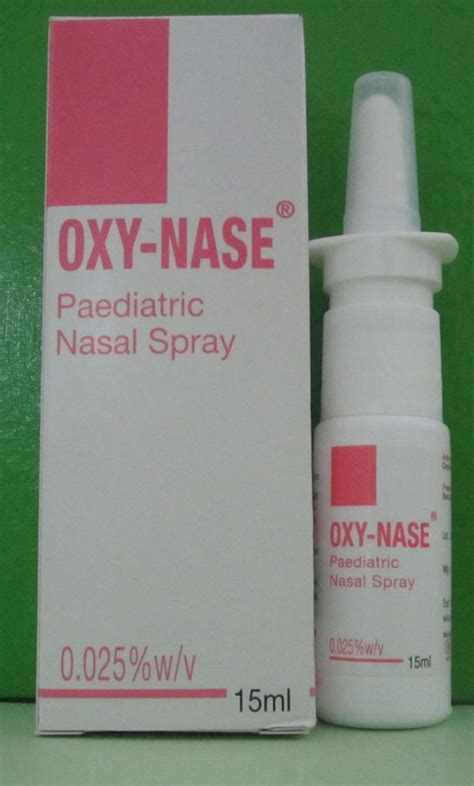 Metered spray pump ensure consistent dosage. Oxy-Nase Paediatric Spray: Nasal decongestant recommended ...