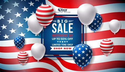 Fourth Of July Independence Day Sale Banner Design Vector Art At Vecteezy