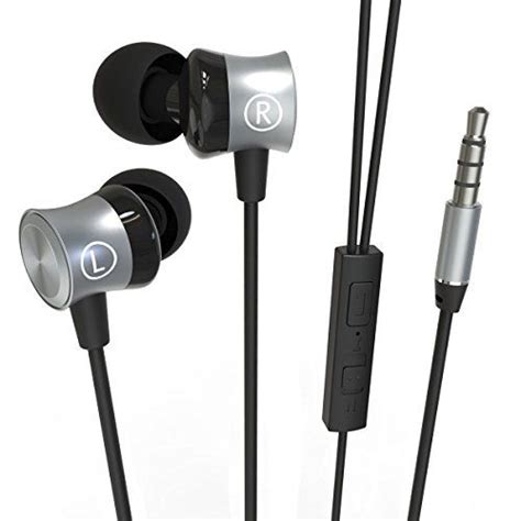 Airsspu Earphone Wired Earbuds Metal Inear Headphones With Microphone
