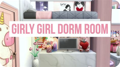 Sims 4 Speed Build Girly Girl Dorm Room Youtube