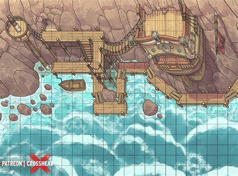 Entrance Of A Pirate Hideout Battlemaps Dnd World Map Fantasy Map