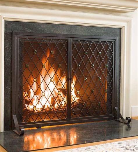 Jeweled Fireplace Screen With Two Doors All Fireplace Screens