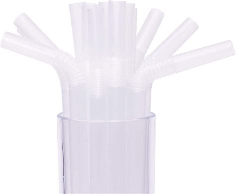 826 Inch Plastic Clear Thick Drinking Straws Individually Wrapped Pp