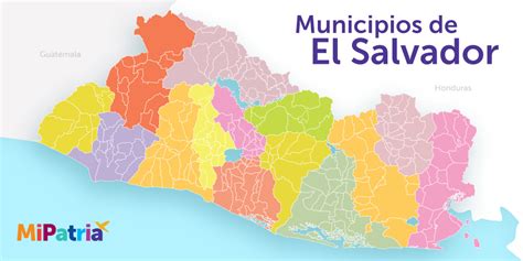 Mapa De El Salvador Con Sus Departamentos Y Sus Municipios Printable