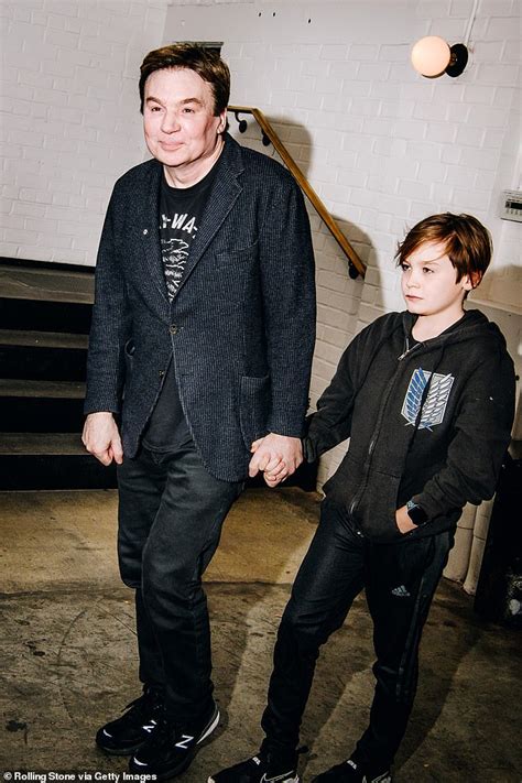 Mike Myers 59 Makes Rare Appearance With His Son Spike 11 Daily