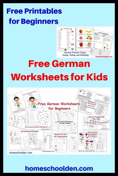 Free German Worksheets For Beginners Learn German Learning German