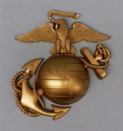 Huge Xl Usmc Marine Corps Ega Eagle Globe Anchor Insignia Gold Black Ebay