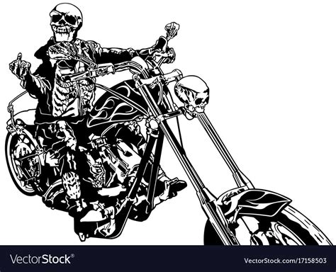 Skeleton Rider On Chopper Royalty Free Vector Image