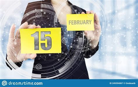 February 15th Day 15 Of Month Calendar Date Stock Image Image Of