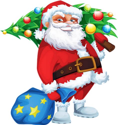 Père Noël Et Sapin Tube Christmas Santa Claus Png