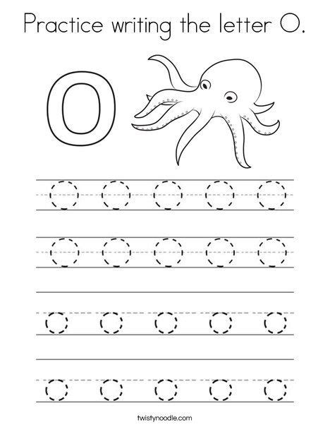 Practice Writing The Letter O Coloring Page Writing Practice Letter