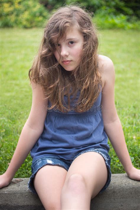 Teenage Girl Against Green Stock Image Image Of Fresh
