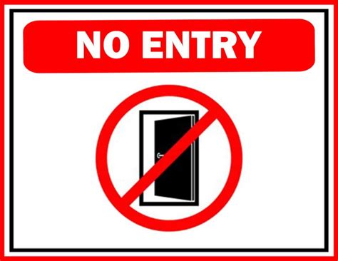 Print Ready No Entry Door Sign Free Download