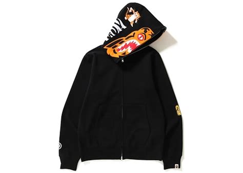 Bape Tiger Full Zip Color Embroidery Hoodie Black Mens Ss18 Us