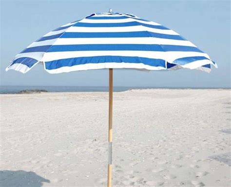 Frankford And Sons Shade Star Beach Umbrella Blue And White Stripe