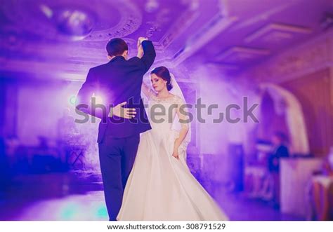 Romantic Couple Dancing On Their Wedding Stock Photo 308791529
