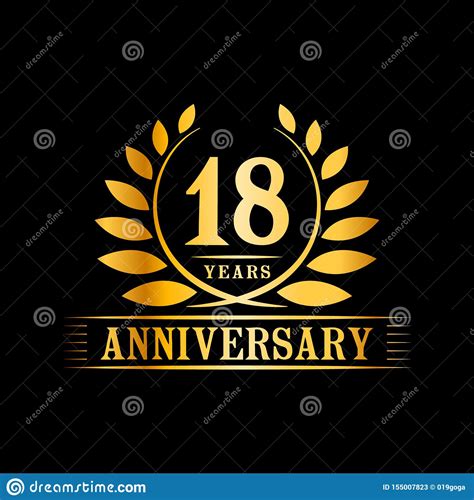 18 Do Aniversário Anos De Logotipo Da Celebração Molde Luxuoso Do