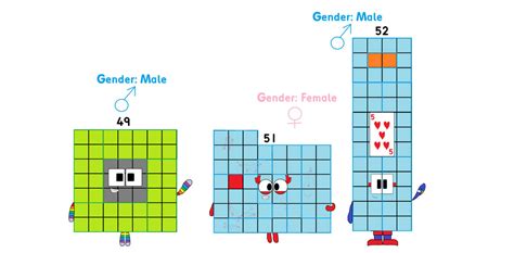 Three Fanmade Numberblocks 4 49 51 And 52 By Arbatube35 On Deviantart