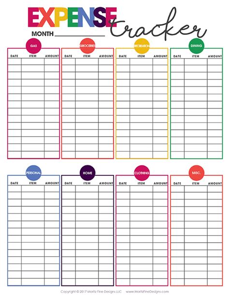 Monthly Expense Tracker Printable Template Business PSD Excel Word PDF