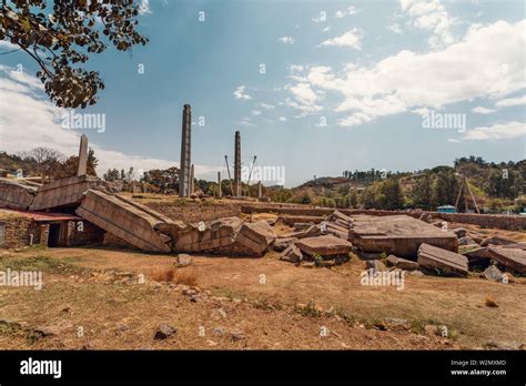 Ancient Obelisks In City Aksum Ethiopia Unesco World Heritage Site
