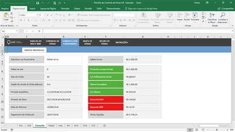 Planilha de Controle de Férias em Excel 4 0 LUZ Prime