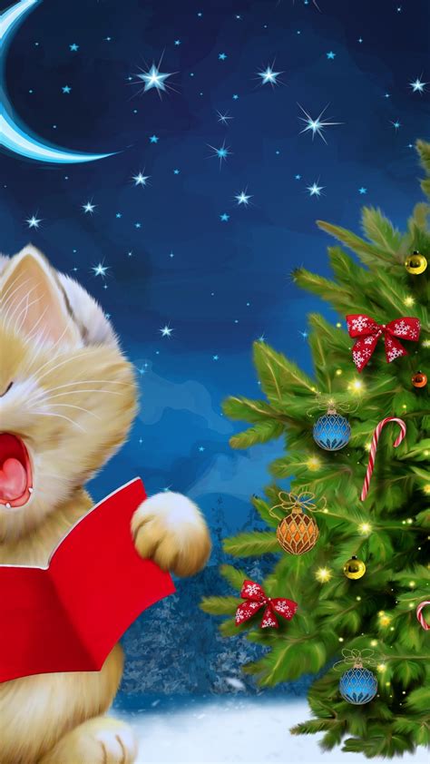 Free Download Merry Christmas Kitten 4k Ultra Hd Wallpaper 4k Wallpapernet 1080x1920 For Your