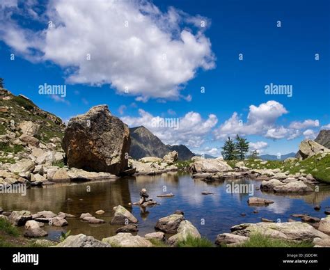 Beautiful Mountain Landscape With Lake Italian Alps Stock Photo Alamy