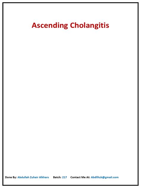 Ascending Cholangitis Pdf Causes Of Death Epidemiology
