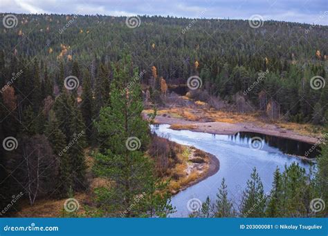 Autumn View Of Oulanka National Park Landscape A Finnish National