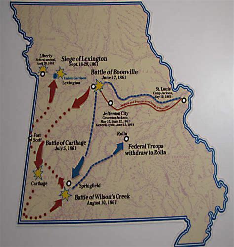 Missouri Civil War Battle Map