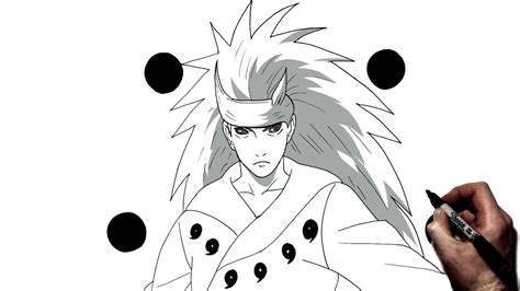How To Draw Madara Ten Tails Jinchuuriki Step By Step Naruto