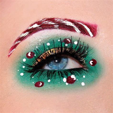 Christmas Eye Makeup Candy Cane Inspired Eyeliner Christmas Eye Makeup Xmas Makeup Makeup