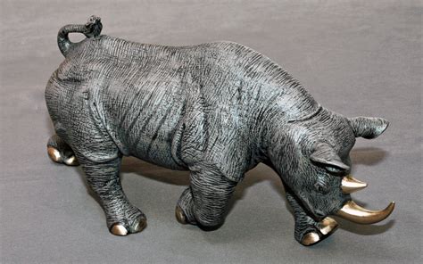 Black Rhinoceros Bronze Sculpture By Barry Stein Bronze Frogs
