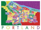 Portland Neighborhood Map Poster - Tour Map