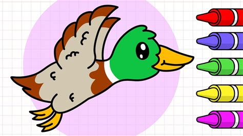 How To Drawing And Coloring A Cute Duck Easy Drawing Videos Step By Step Youtube