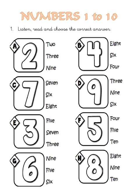 Numbers 1 To 10 Worksheets Worksheet For Pre School