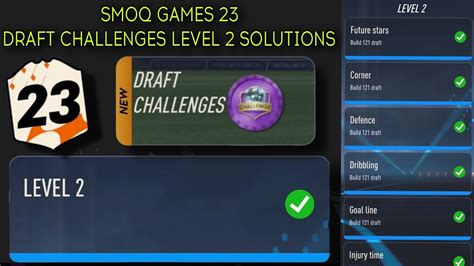Smoq Games 23 Draft Challenges Level 2 All Draft Challenges Level 2