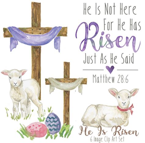 He Is Risen 6 Image Clip Art Set Easter Etsy