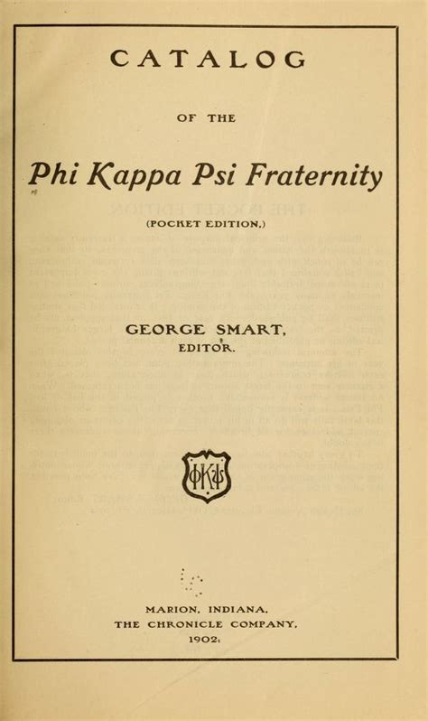 Grand Catalogue Of The Phi Kappa Psi Fraternity 1922 Library Of