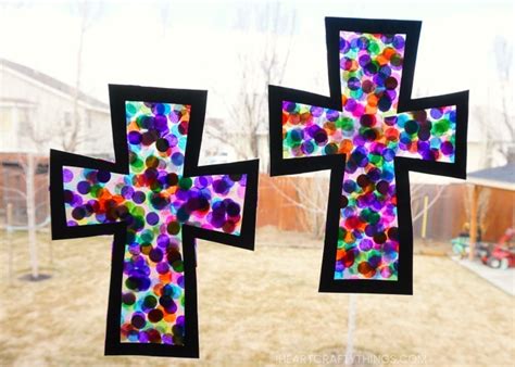 Stained Glass Cross Craft I Heart Crafty Things
