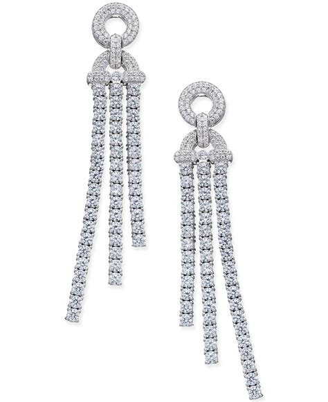 Macy S Diamond Dangle Drop Earrings Ct T W In K White Gold In