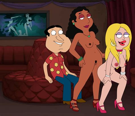 Naked Linda Memari Finds Herself Inbetween Quagmire And Francine