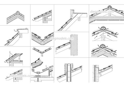Details Of Roof Roof Tiles Free Autocad Drawings Download