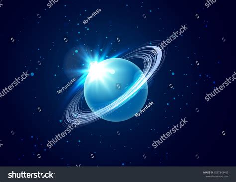 Planet Uranus Space Background Star Planet Stock Illustration