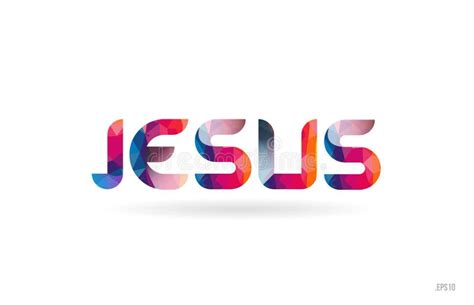 Jesus Colored Rainbow Word Text Suitable For Logo Design Stock Vector