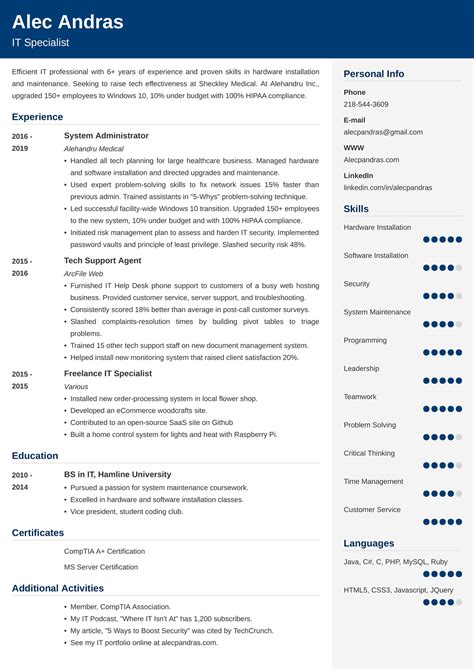 Best It Resume Examples And Template To Follow In 2023